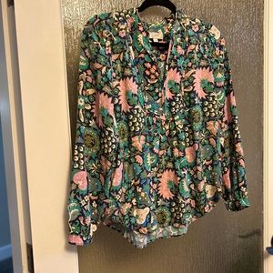 Bright Patterned LOFT Blouse